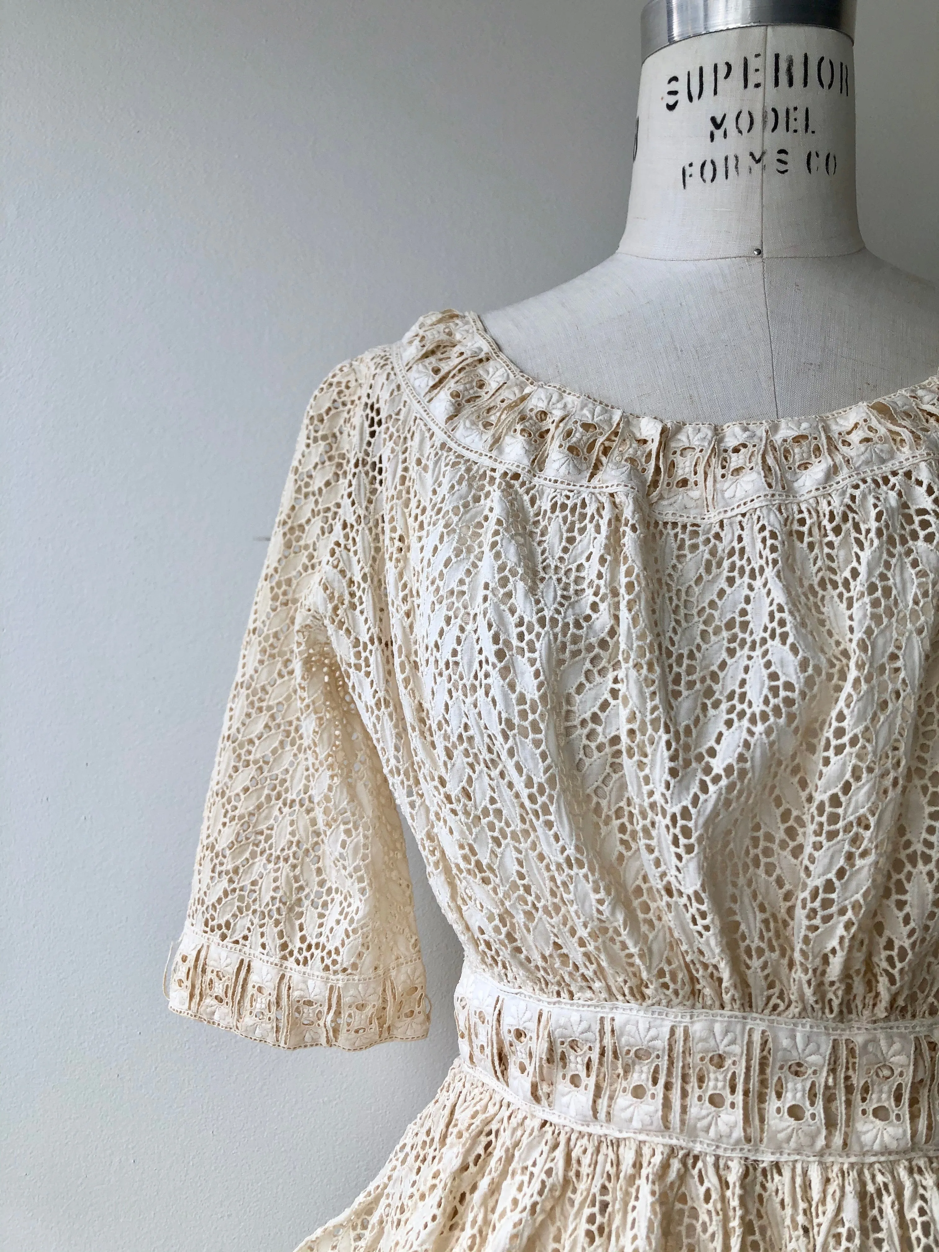 1930s Lace Peplum Blouse