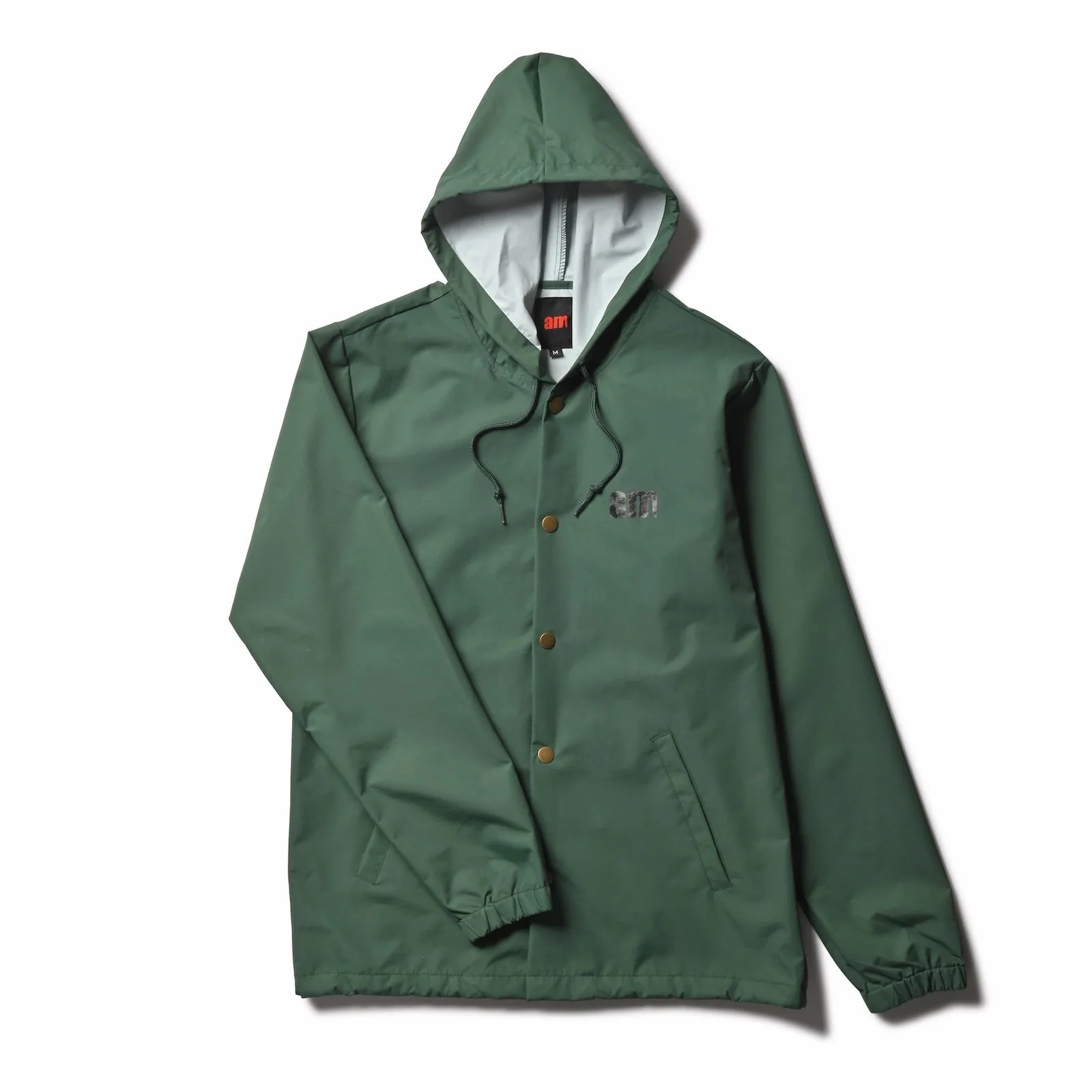 AM Aftermidnight NYC AM Logo Hooded Coaches Jacket Forest Green