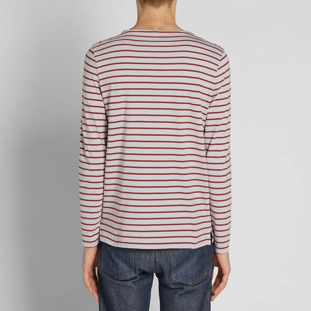 A.P.C. Long Sleeve Joey Stripe TeeGrey