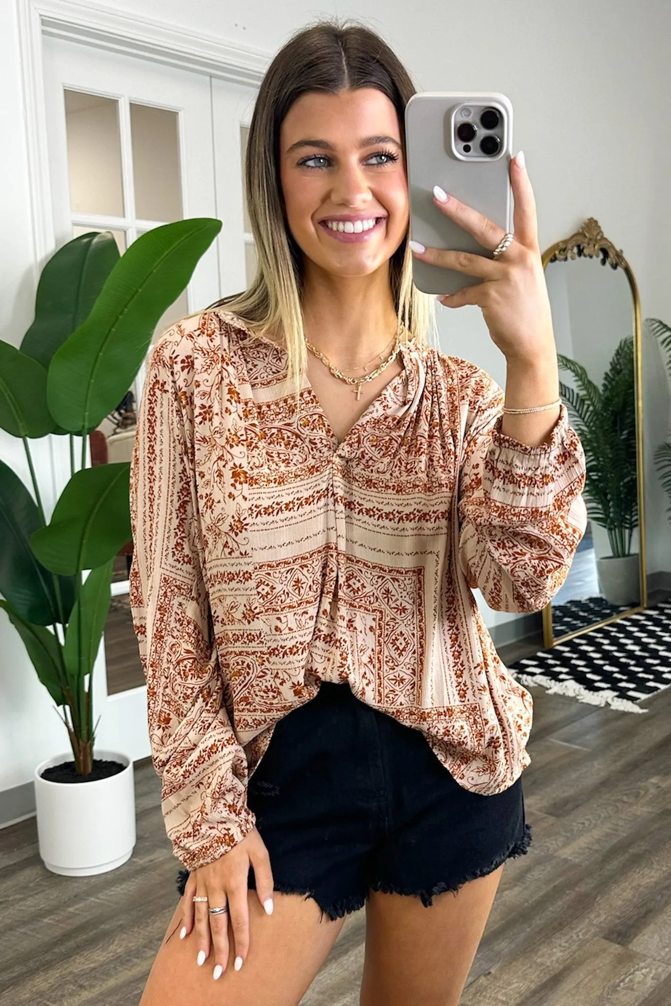 Bellah Boho Peasant Blouse Top