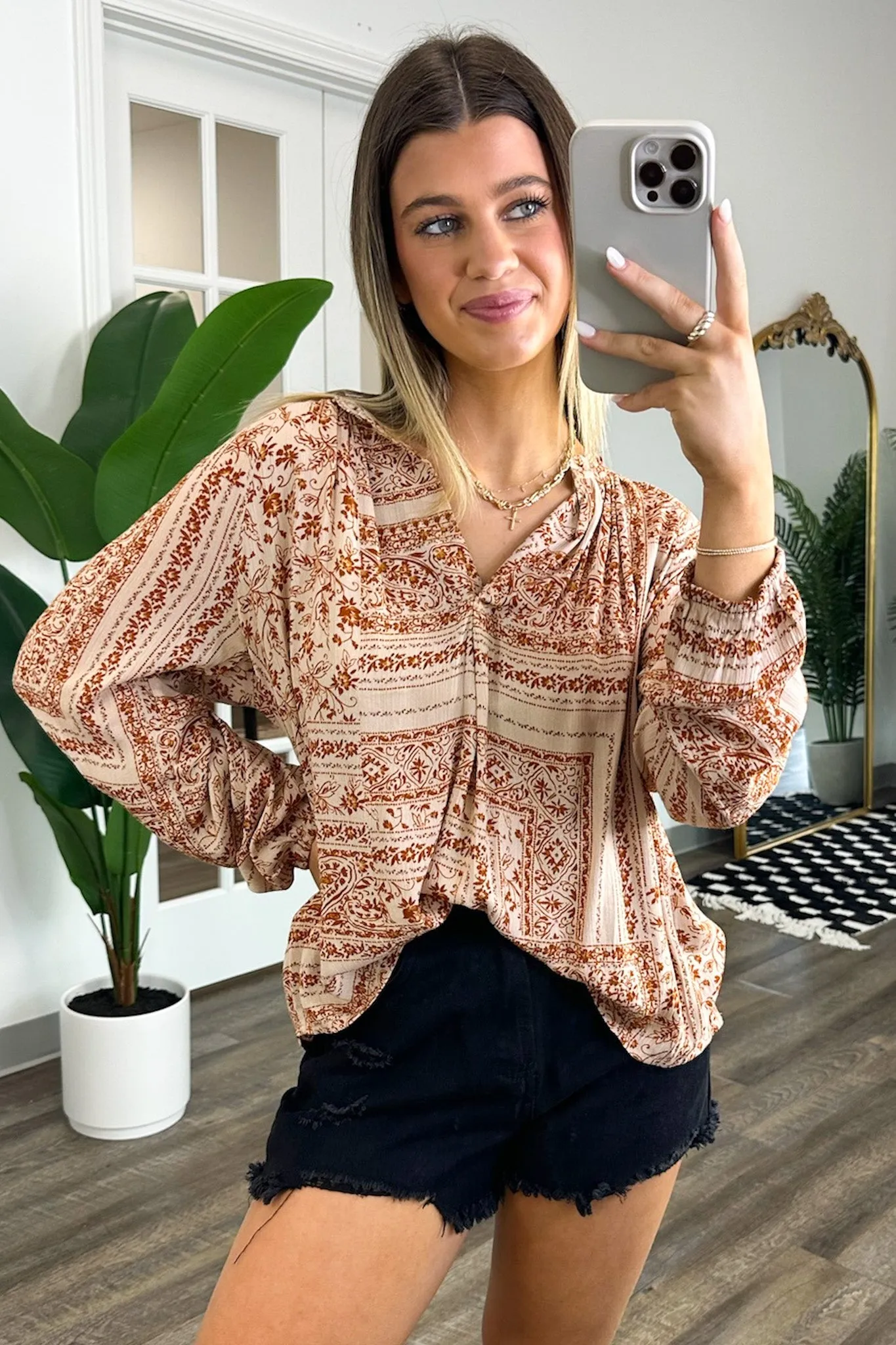 Bellah Boho Peasant Blouse Top