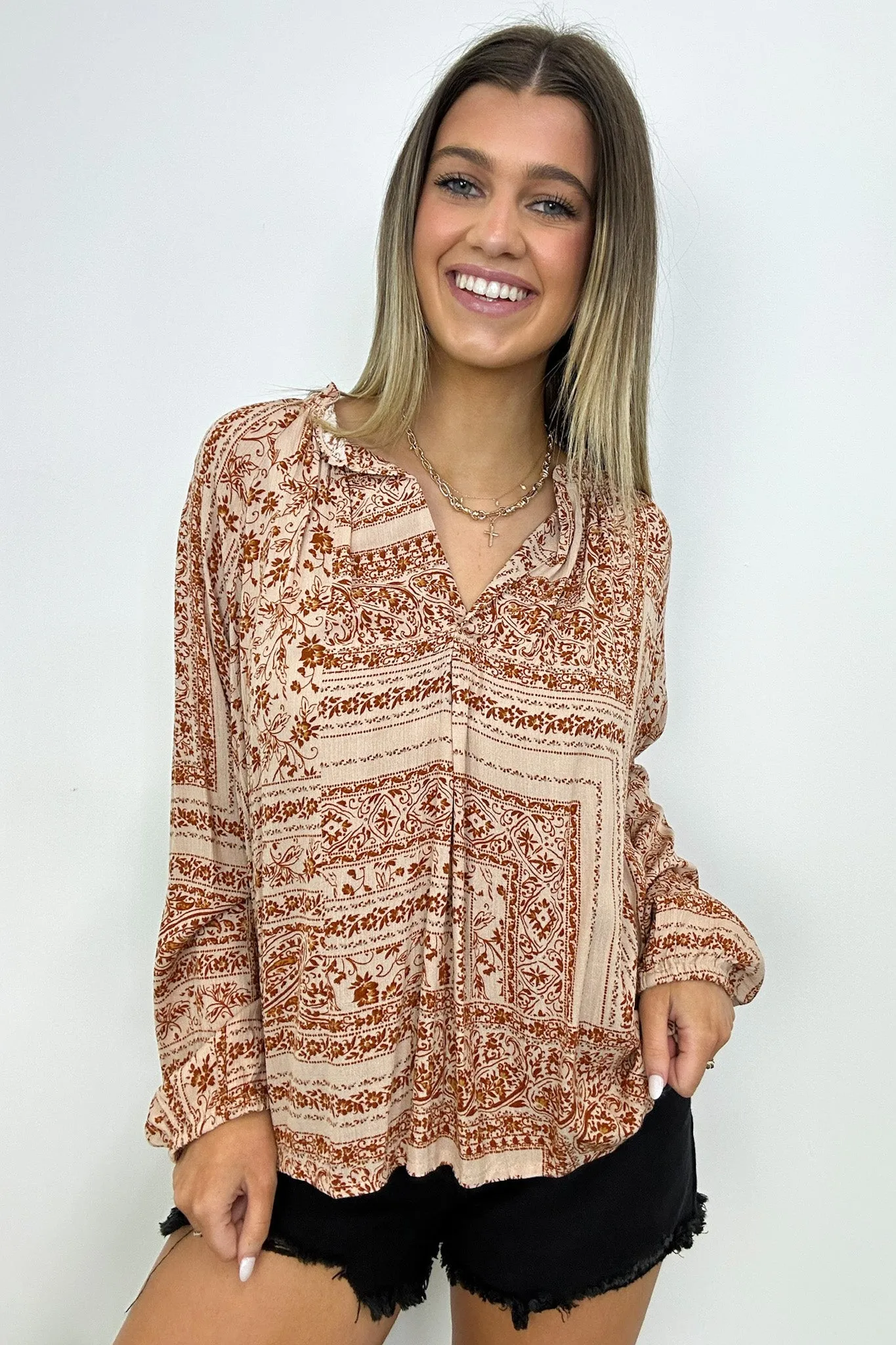 Bellah Boho Peasant Blouse Top