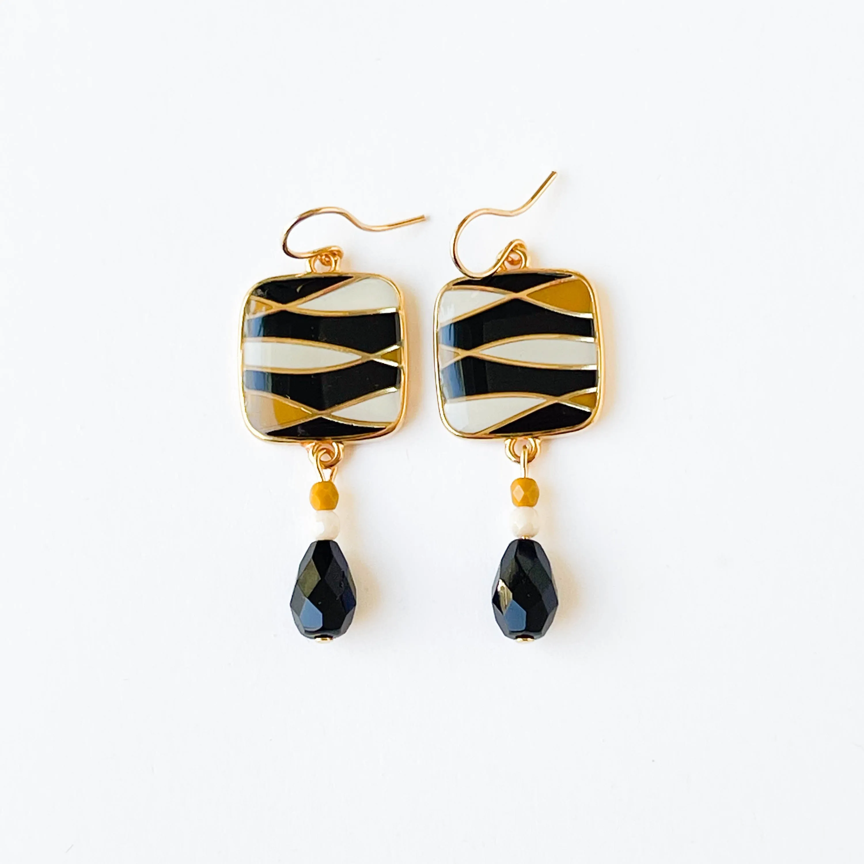 Black and Gold Elegant Boho Chic Earrings - WS