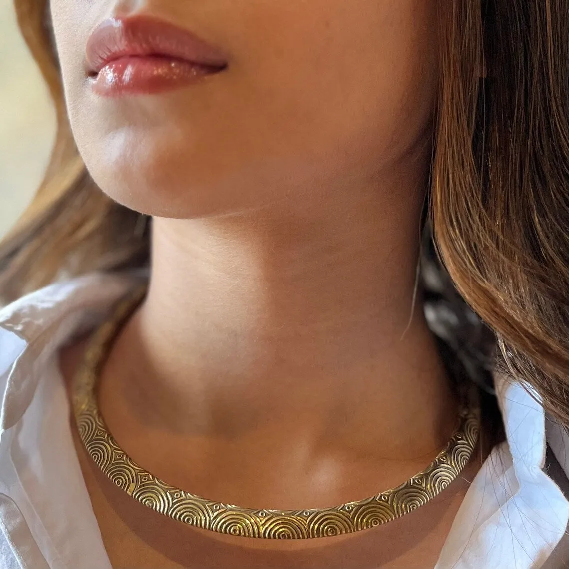 Boho Gold Choker Necklace