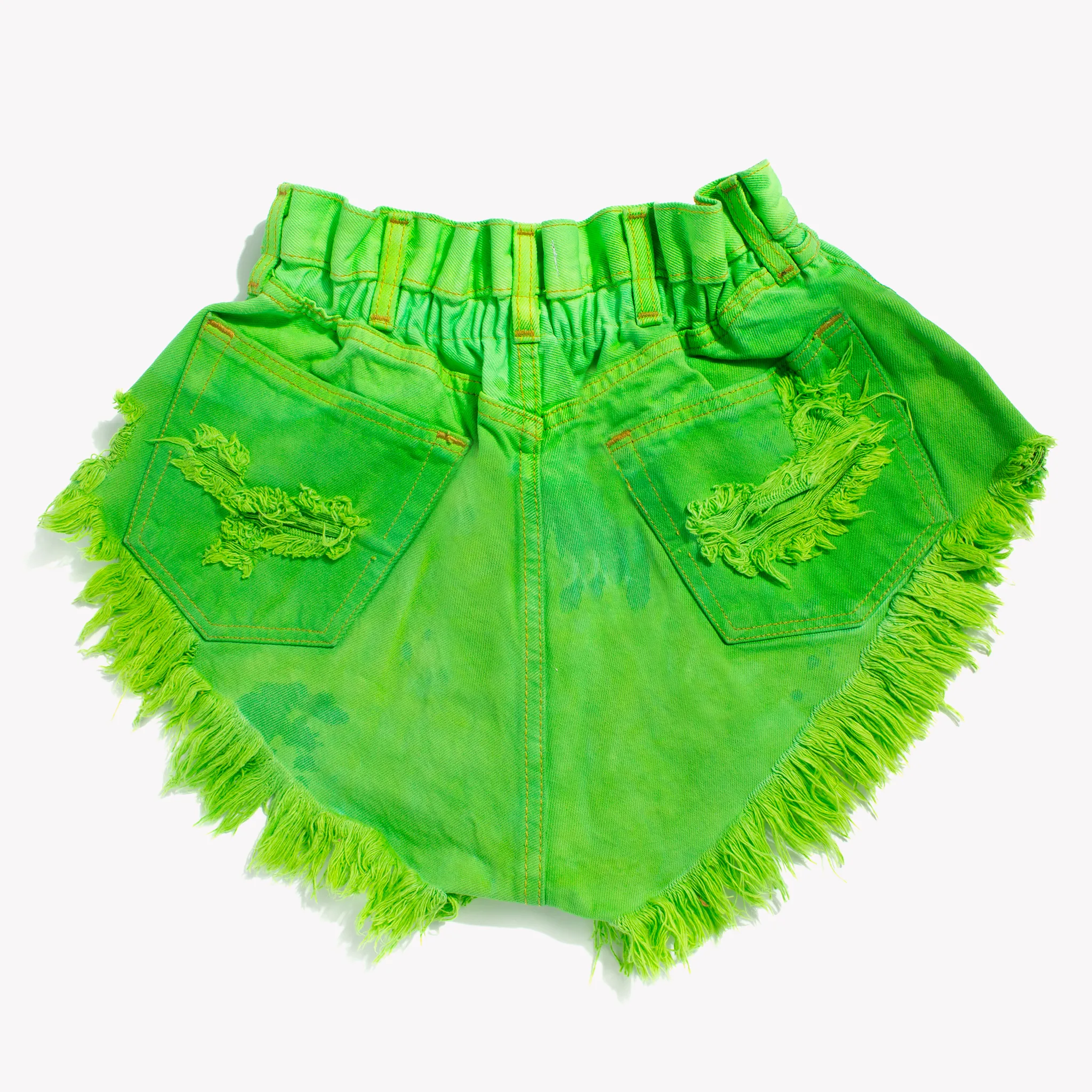 Boho Neon Kiwi Vintage Shorts