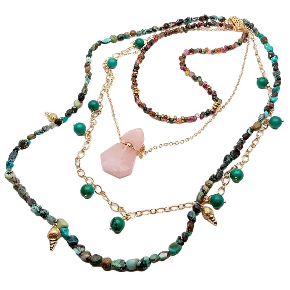 Boho Quartz Layered Necklace