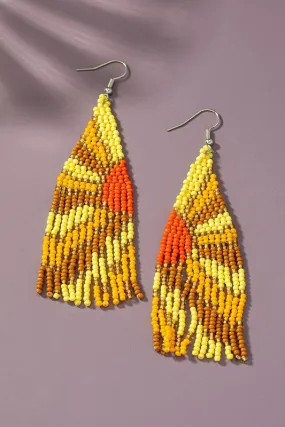 Boho seed bead solar ray earrings