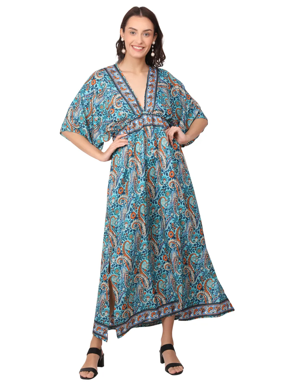 Boho Silk Maxi Dress