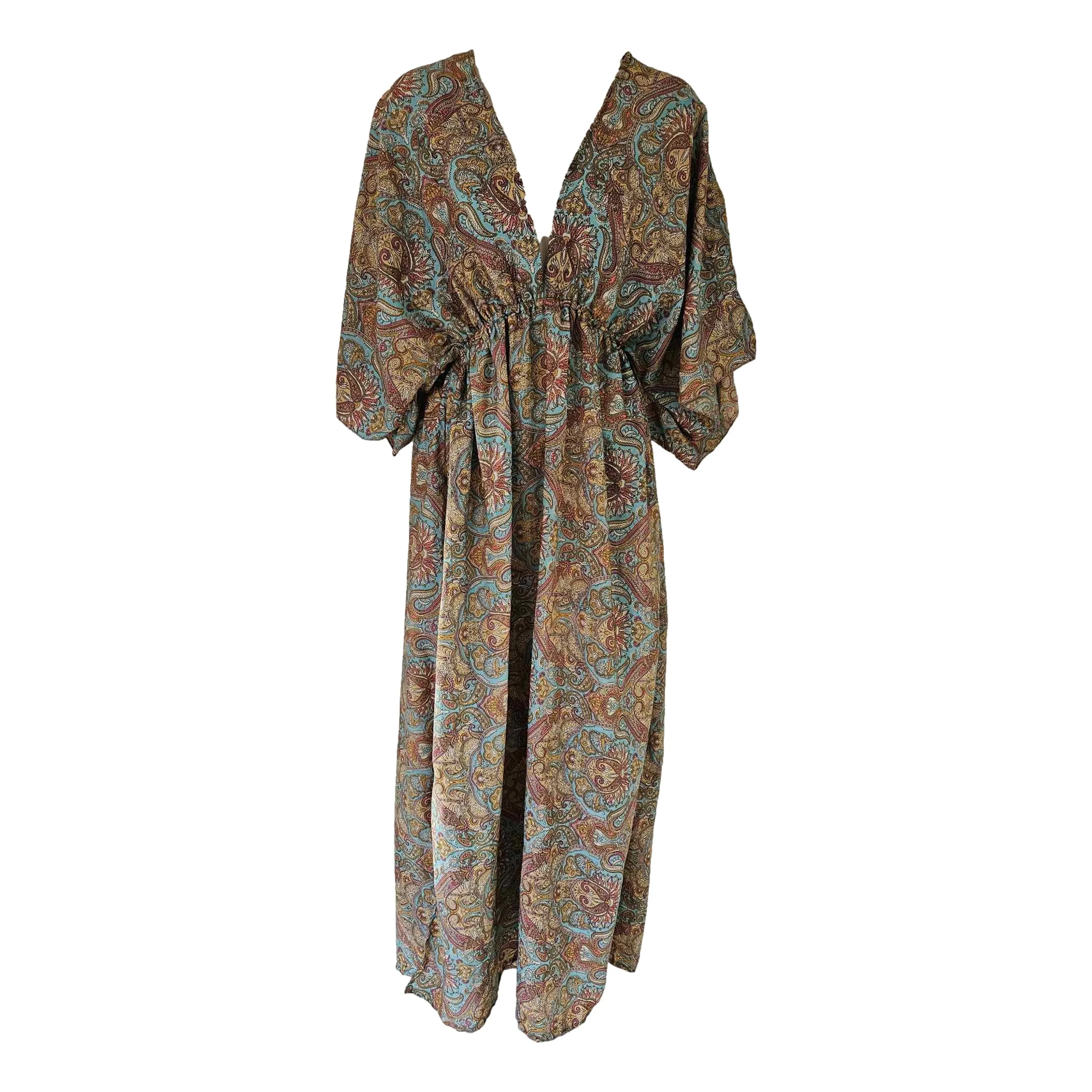 Boho Silk Maxi Dress