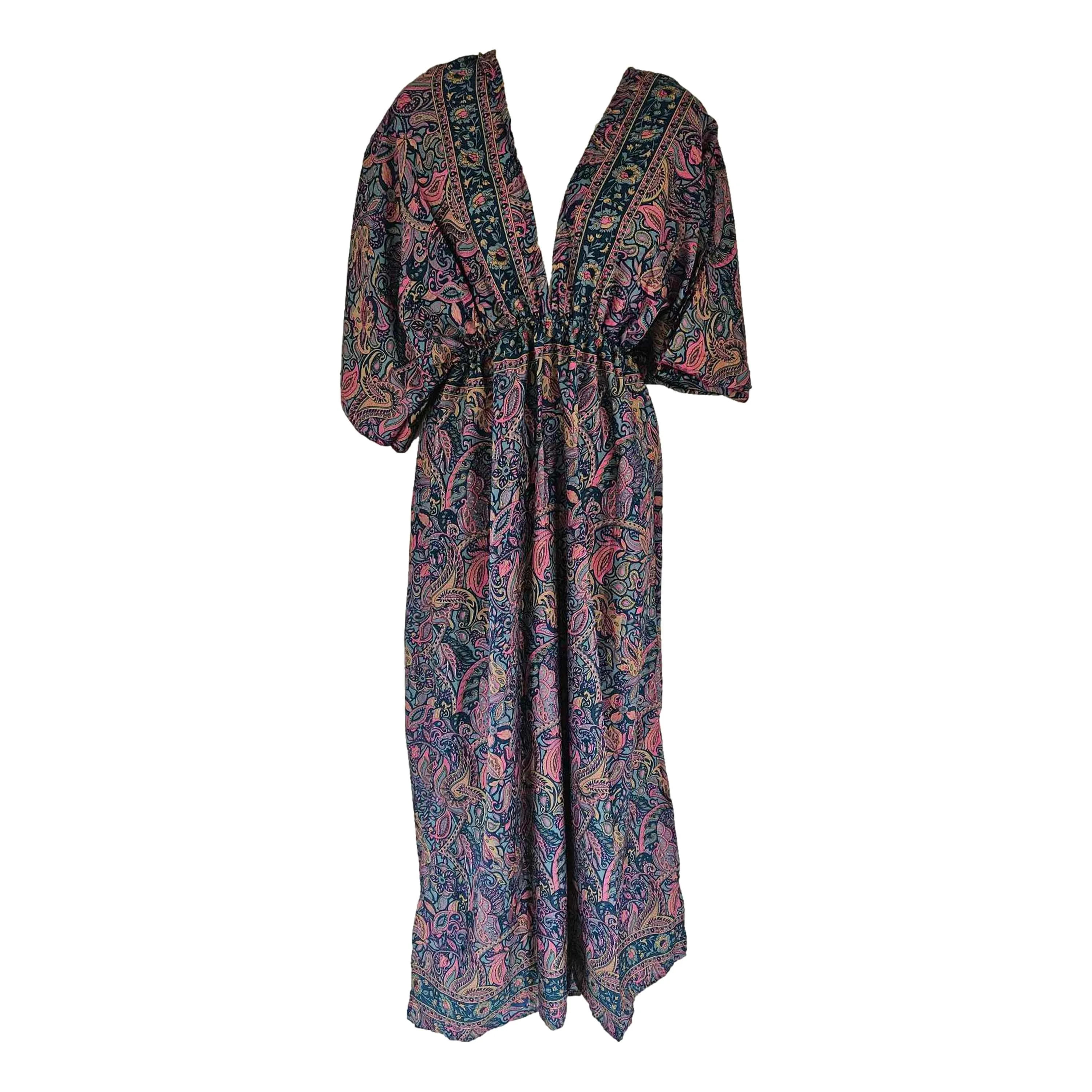 Boho Silk Maxi Dress