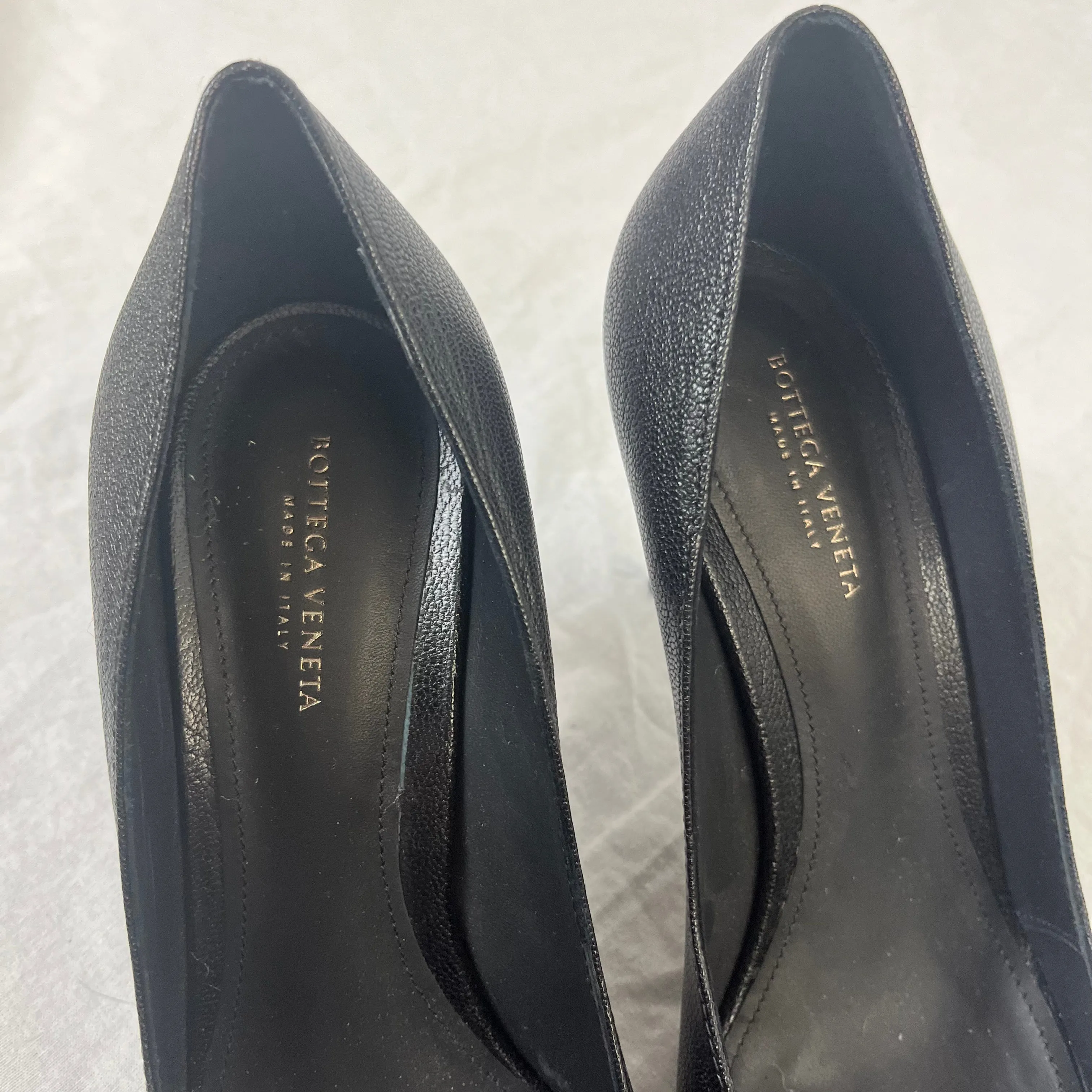 Bottega Veneta Black Leather Intrecciato Bow Detail Heels 37