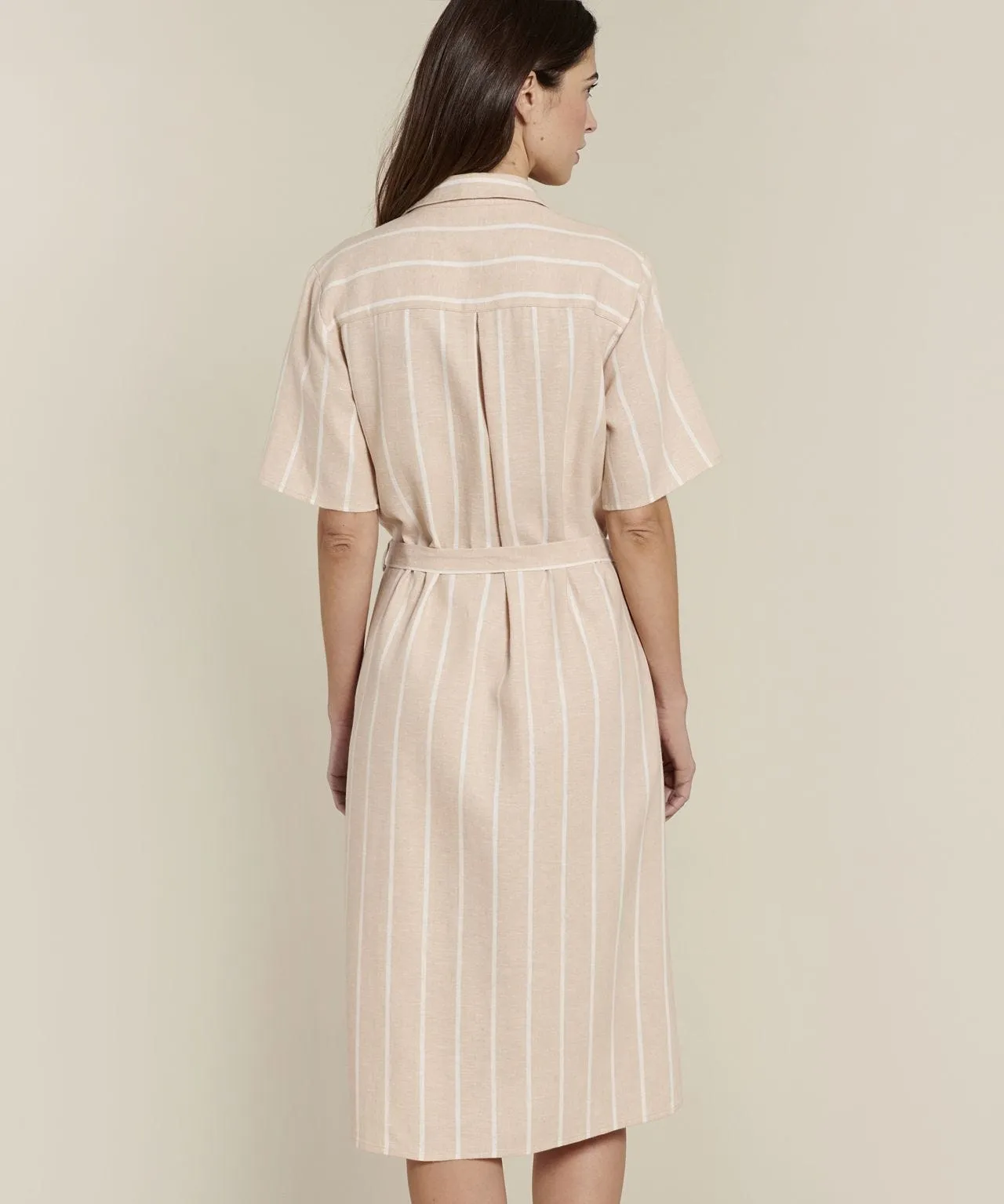 Button-through Linen Rich Dress