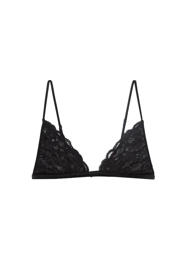 Charlotte Lace Triangle Bra Black