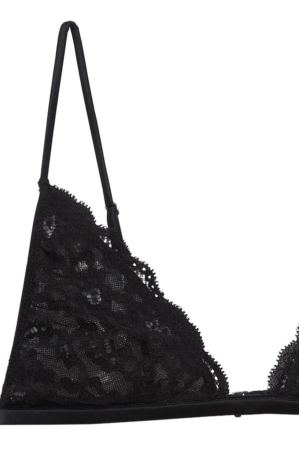 Charlotte Lace Triangle Bra Black