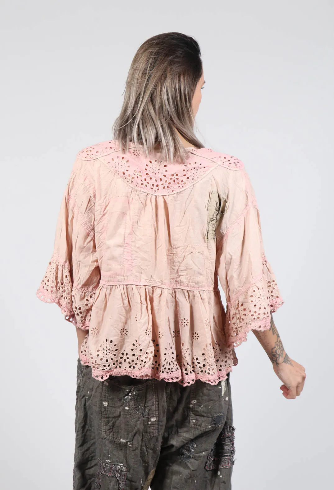 Dear Liza Eyelet Blouse in Kiss Molly