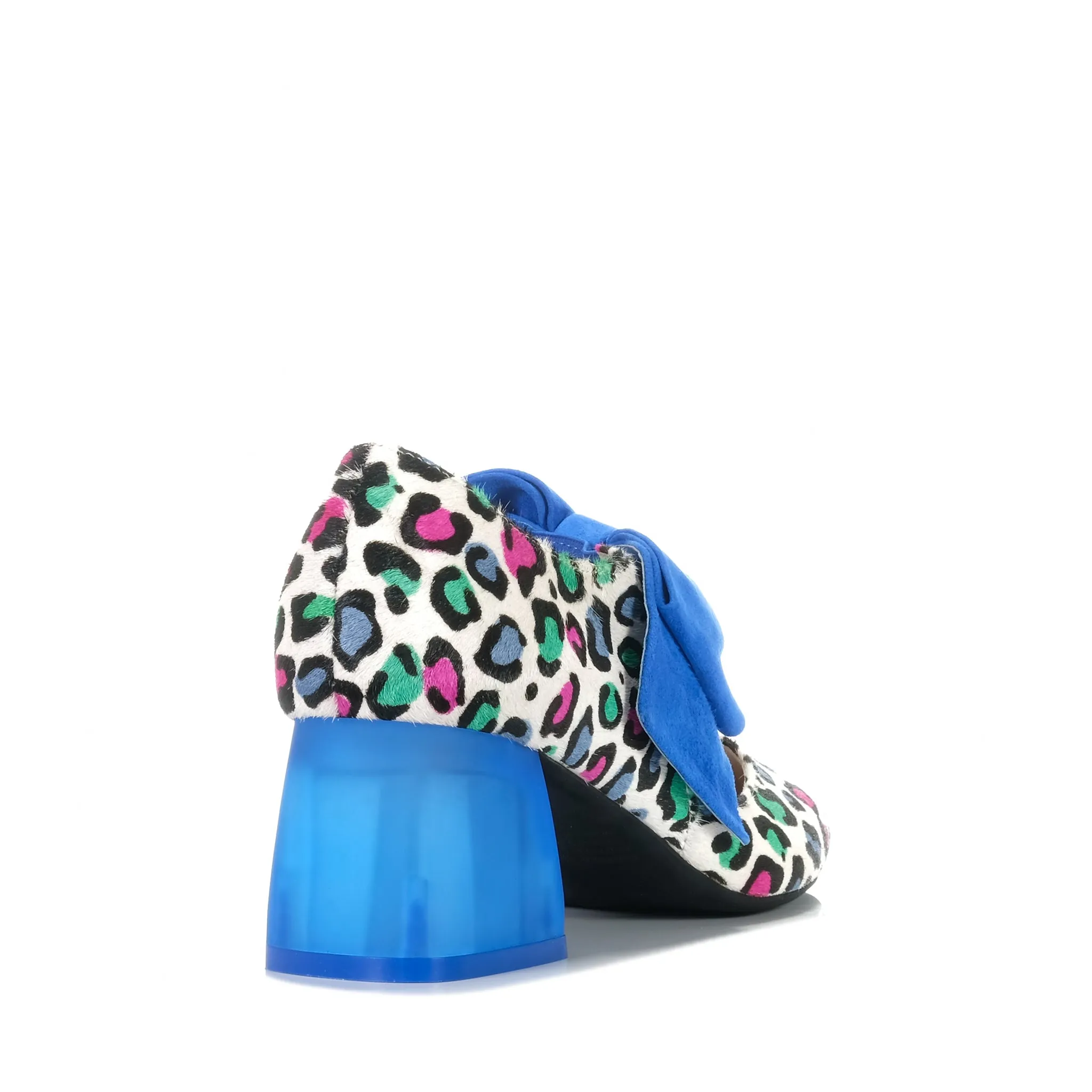 Django & Juliette Misha Cobalt Leopard Pony Suede