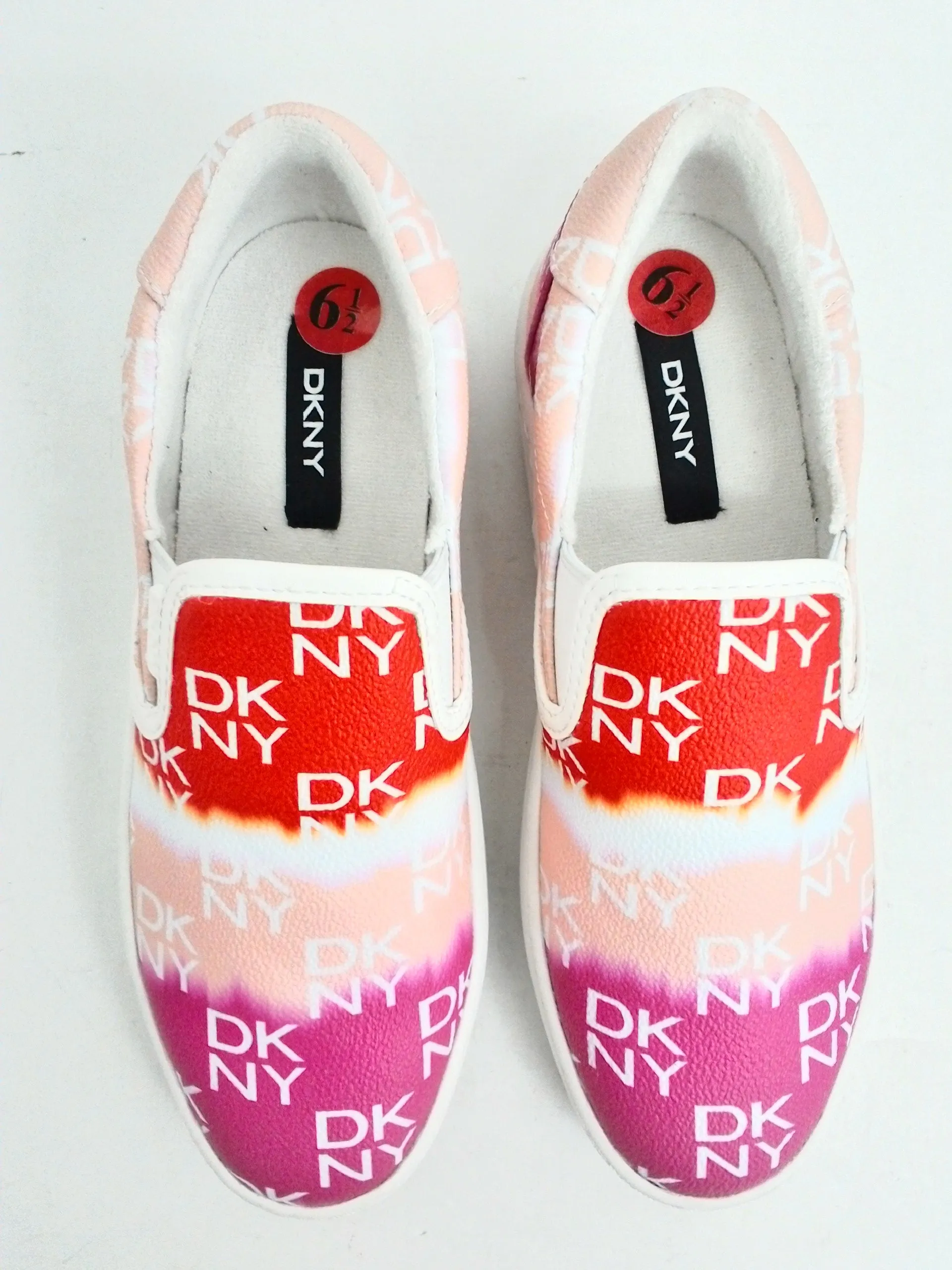 DKNY Women's Pink/Red/White Sneaker Size 6.5 M