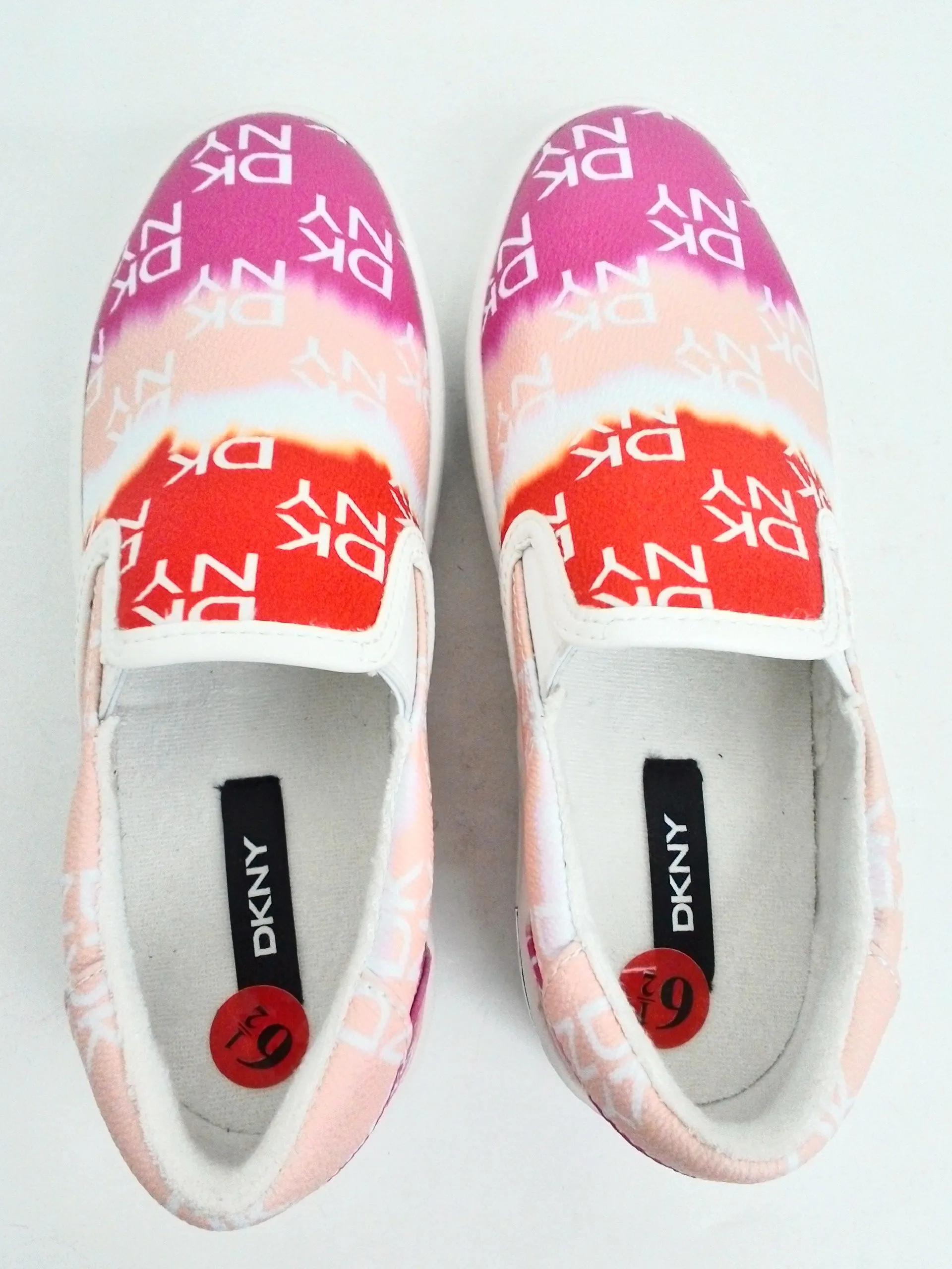 DKNY Women's Pink/Red/White Sneaker Size 6.5 M