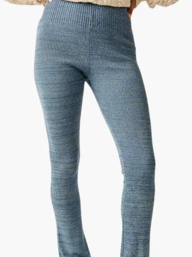 FREE PEOPLE BLUE KNIT PANT