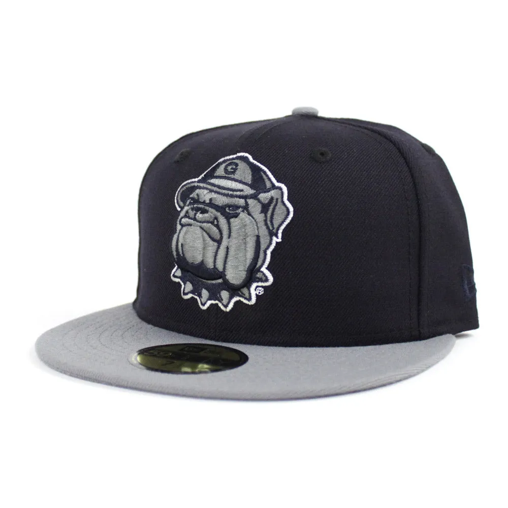 Georgetown Hoyas New Era Fitted 59Fifty hat (Nike Air More Uptempo 96 Gray Under Brim)