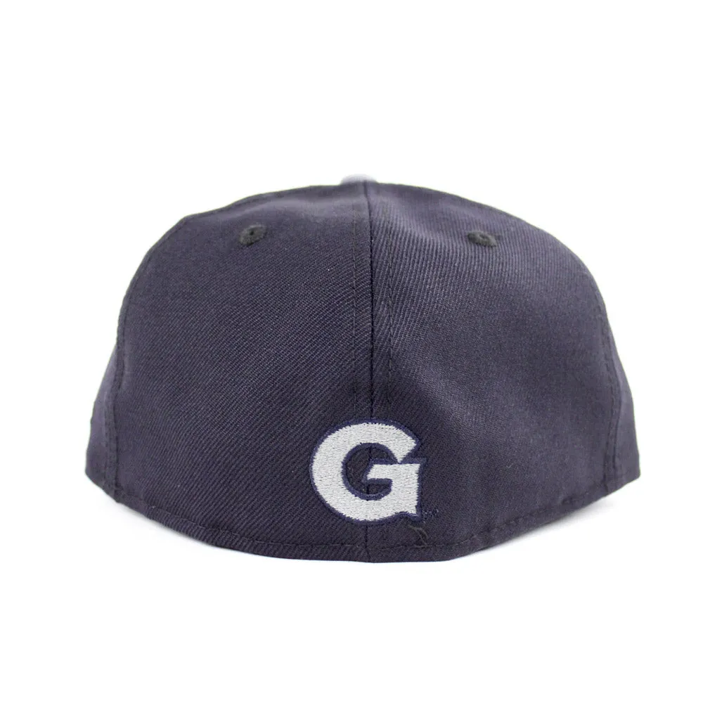 Georgetown Hoyas New Era Fitted 59Fifty hat (Nike Air More Uptempo 96 Gray Under Brim)