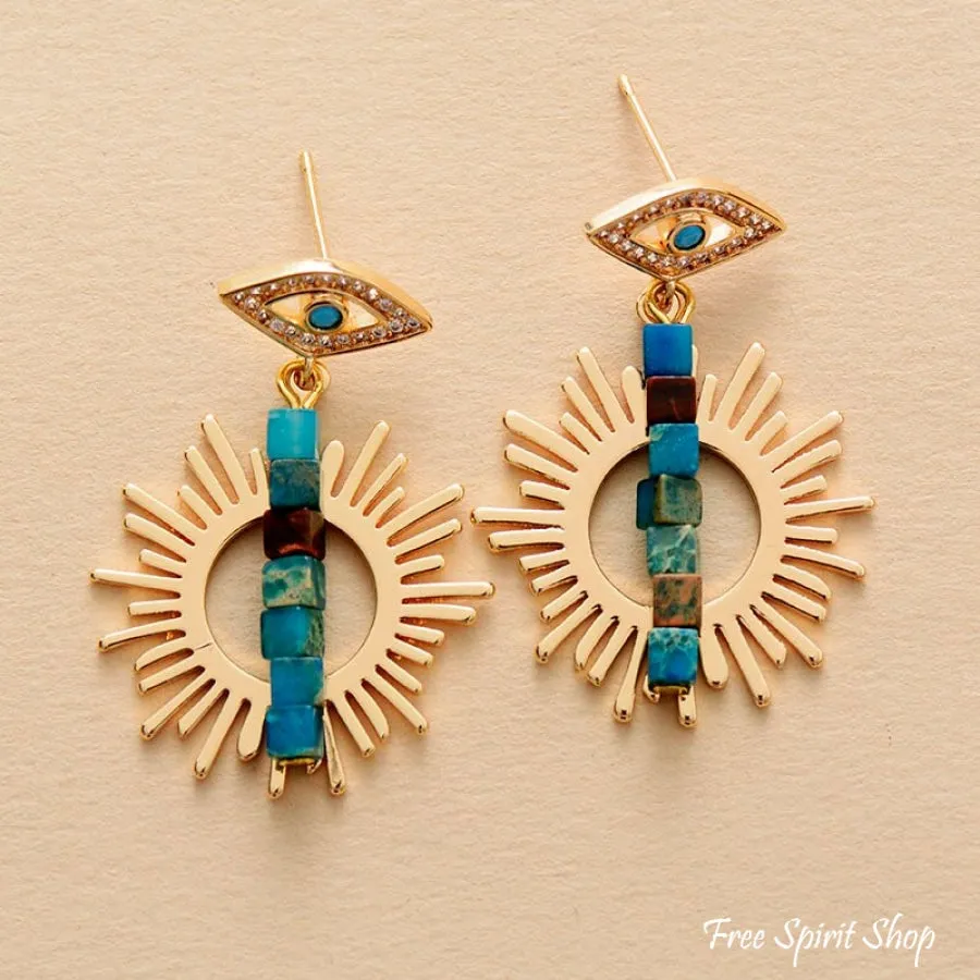 Good Luck Evil Eye & Sunshine Earrings