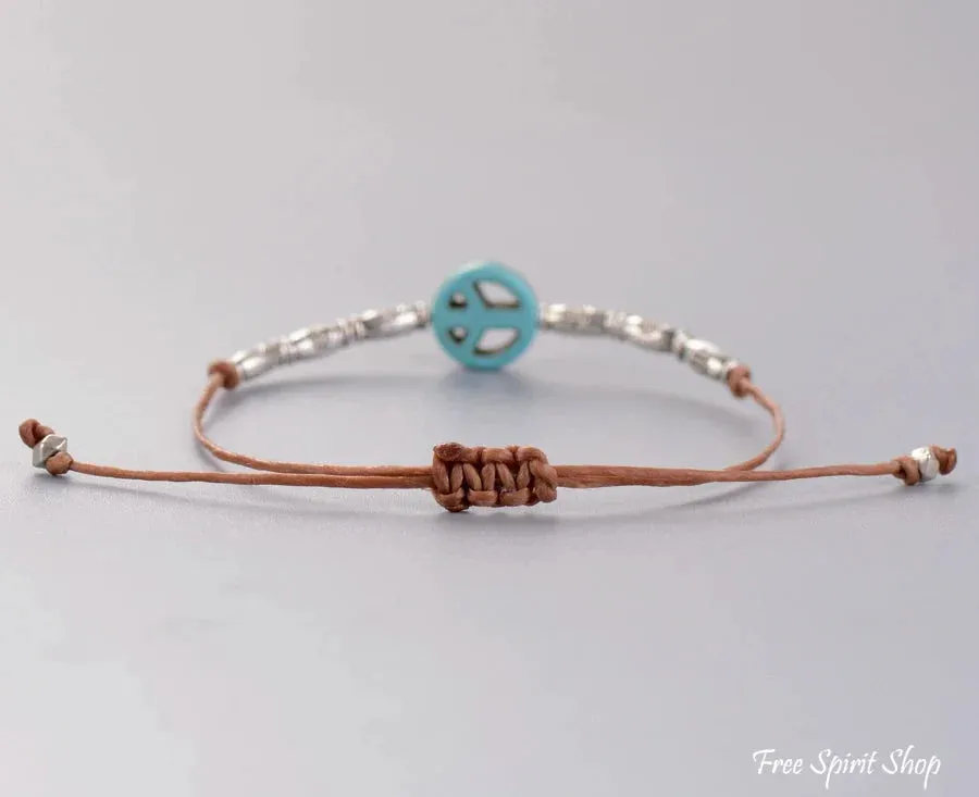 Handmade Boho Hippie Peace Adjustable Bracelet