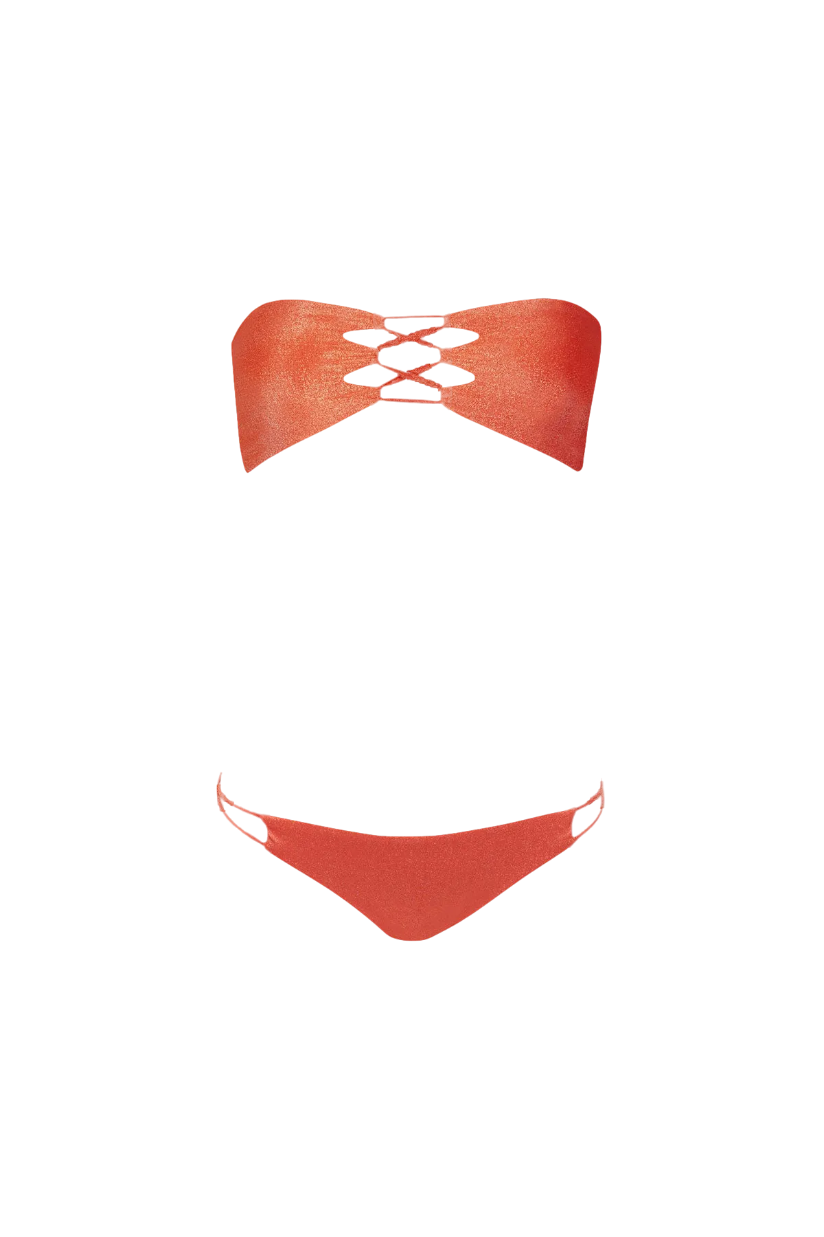 Hava Bikini in Shiny Orange - Top