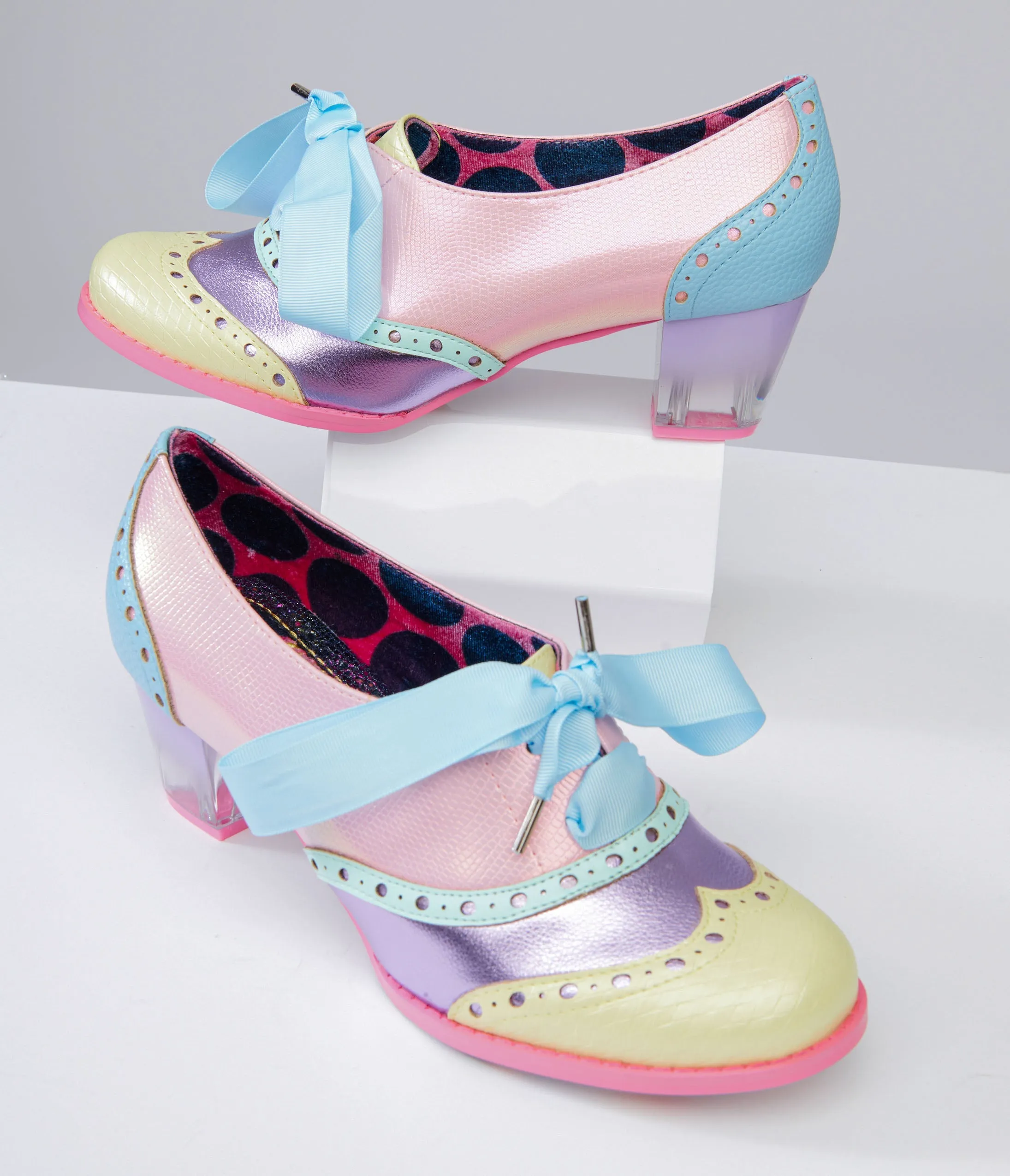 Irregular Choice Rainbow Pastel Lace Up Heels