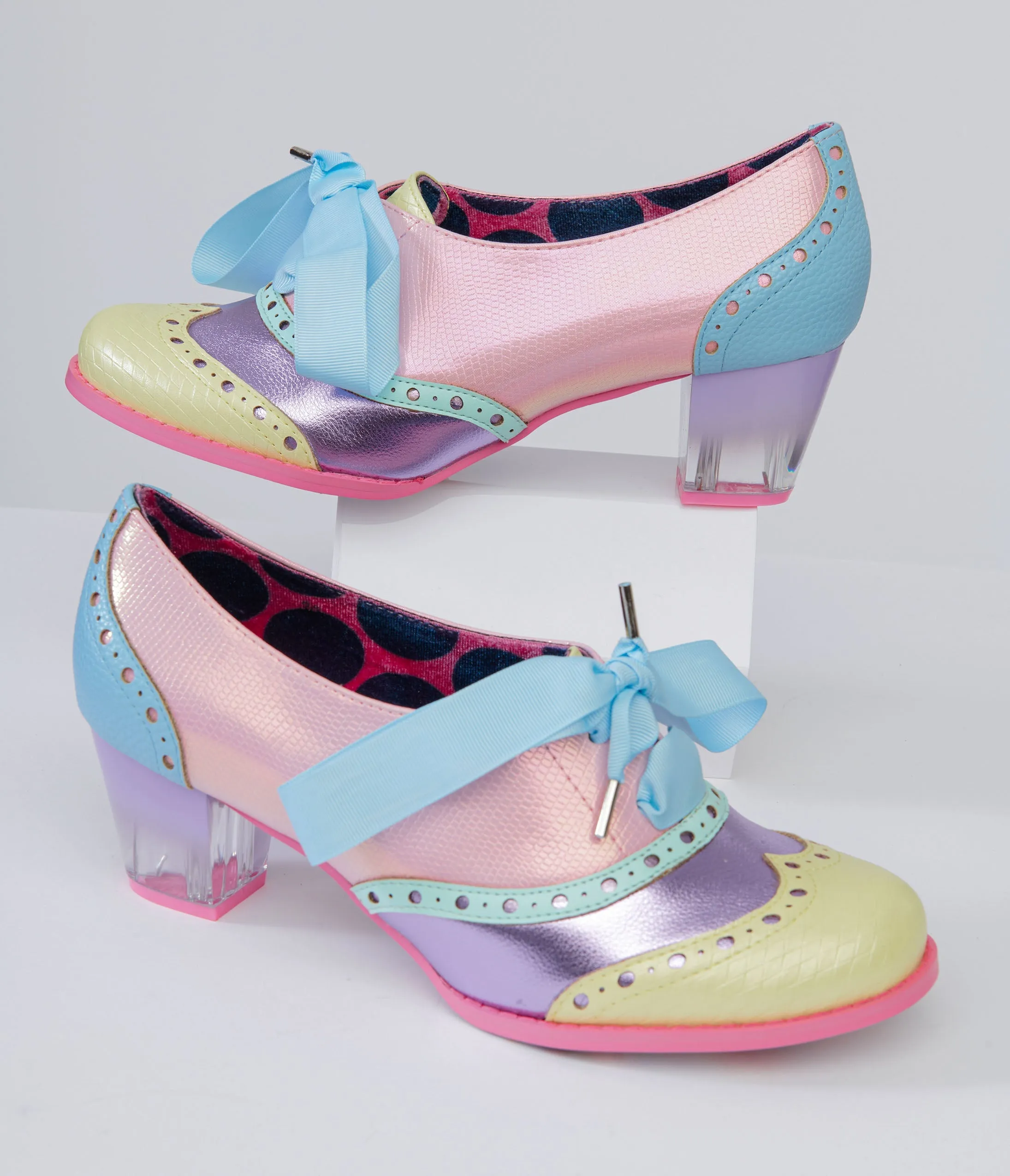 Irregular Choice Rainbow Pastel Lace Up Heels