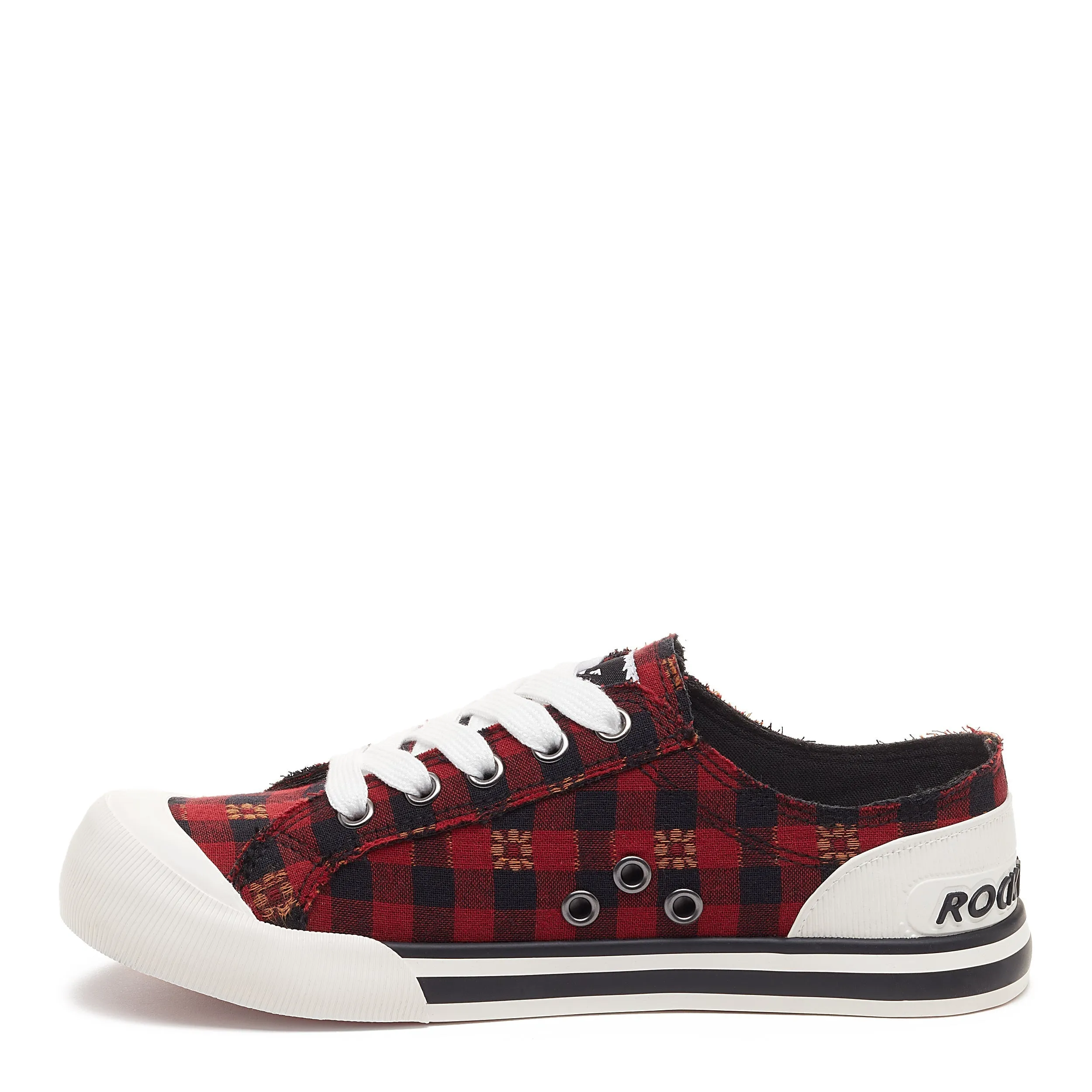 Jazzin Red Plaid Floral Sneaker