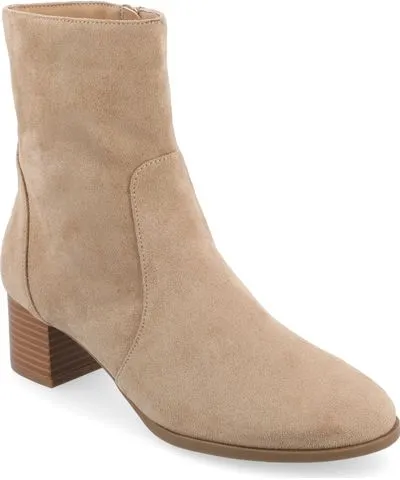 Journee Collection Women's Hayven Block Heel Almond Toe Booties