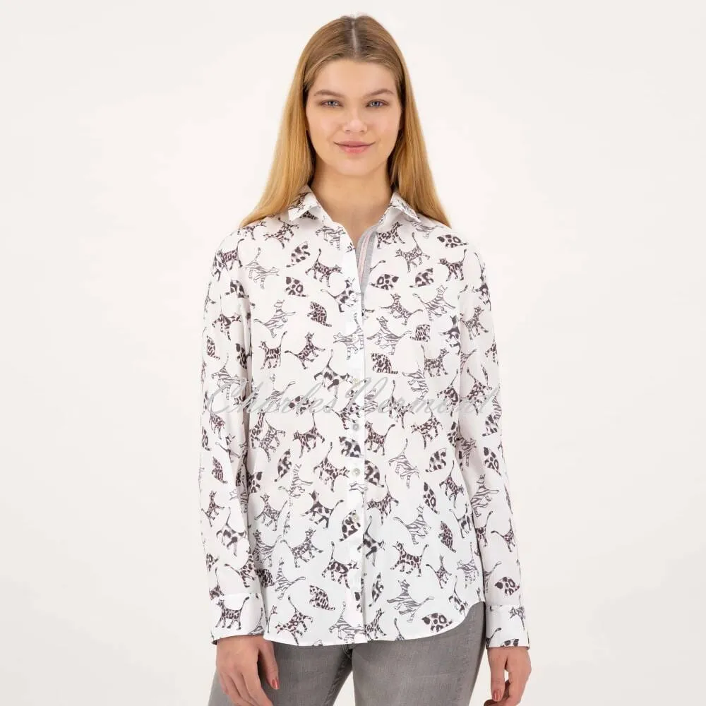 Just White Printed Blouse - Style C2331