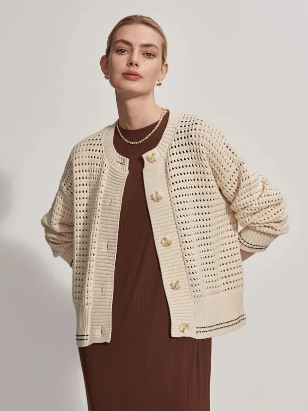 Kris Relaxed Fit Knit Jacket Birch