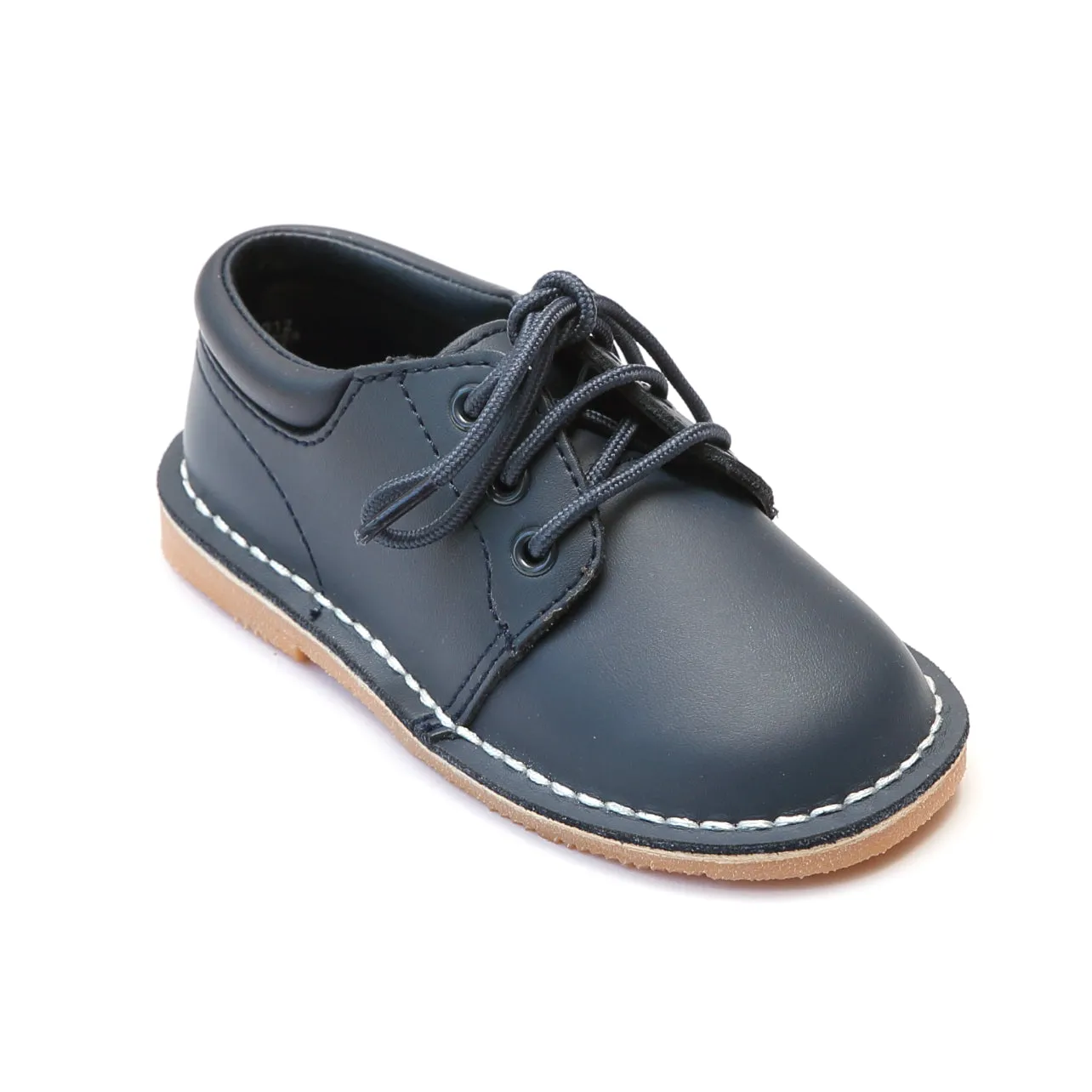 L'Amour Boys 5012 Navy Leather Lace Up Shoes