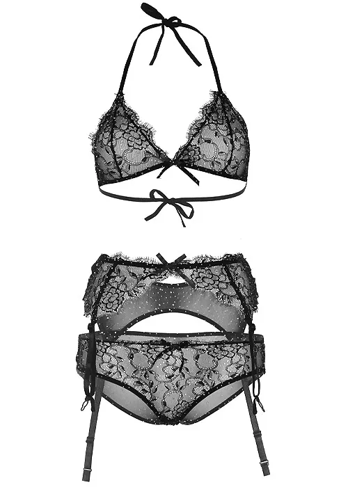 Leg Avenue Rhinestone Bra And Panty Lingerie Set ()