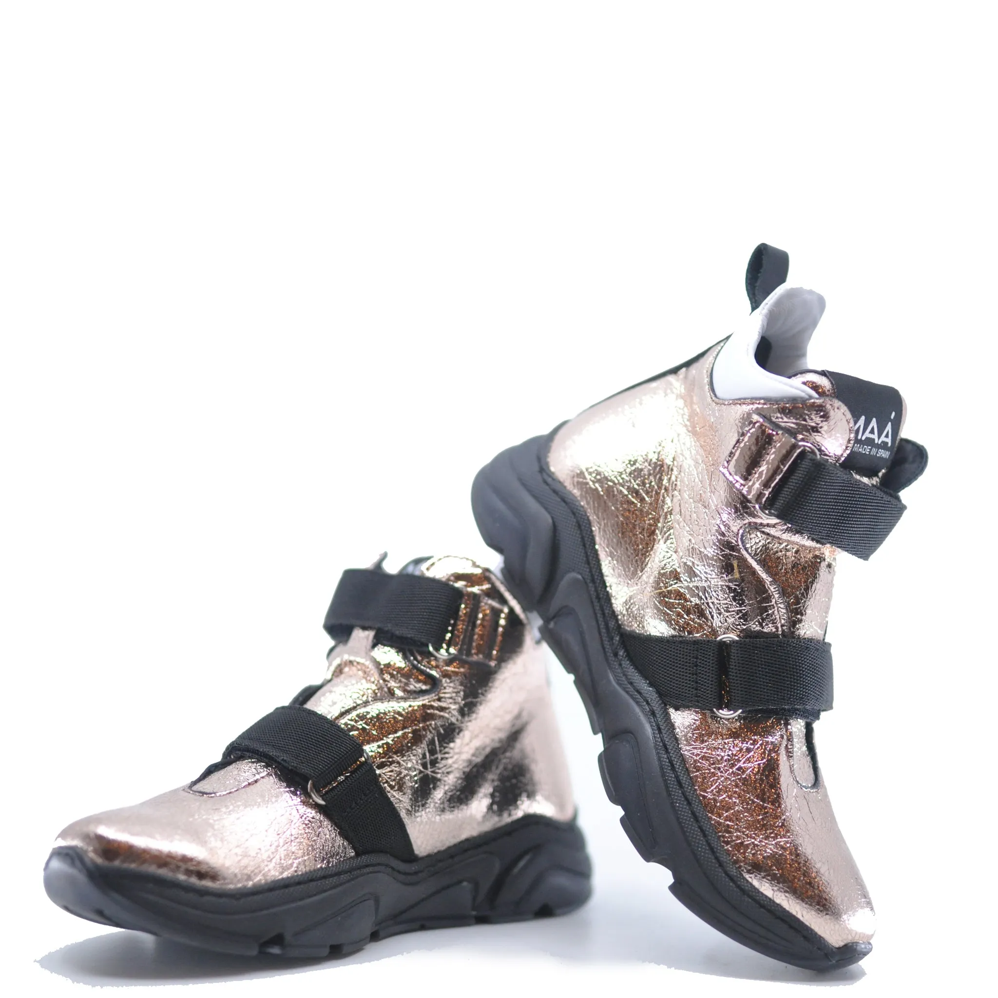 MAA Rose Gold Velcro Sneaker Bootie