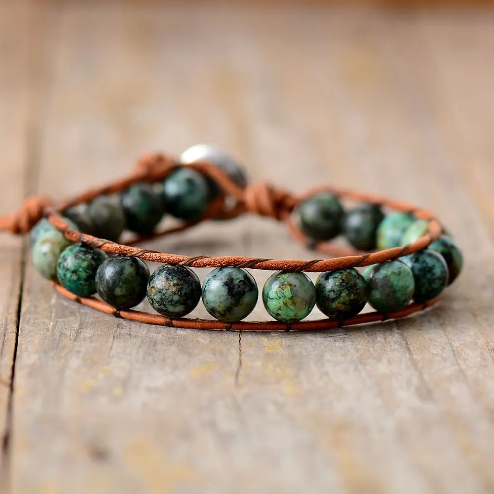 Men's Boho African Turquoise Bracelet