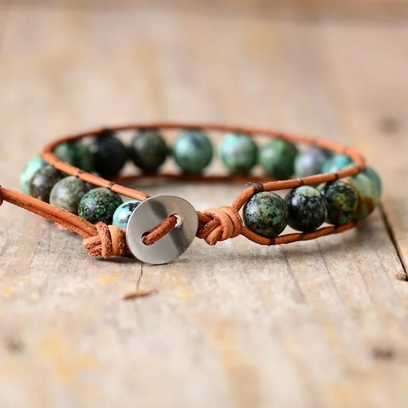 Men's Boho African Turquoise Bracelet