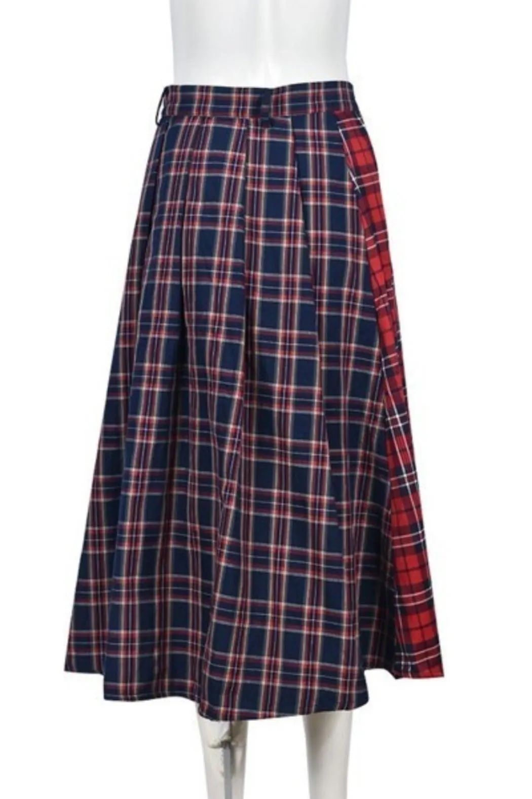 Mixed Plaid Kilt Skirt