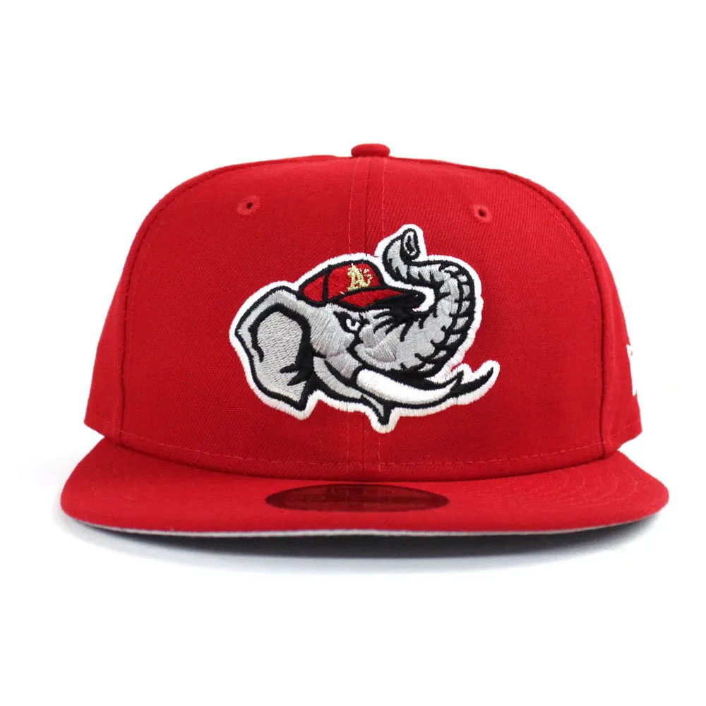 Modesto Athletics New Era 59FIFTY Fitted Hat (Red Gold Air Jordan 12 FIBA Gray Under Brim)