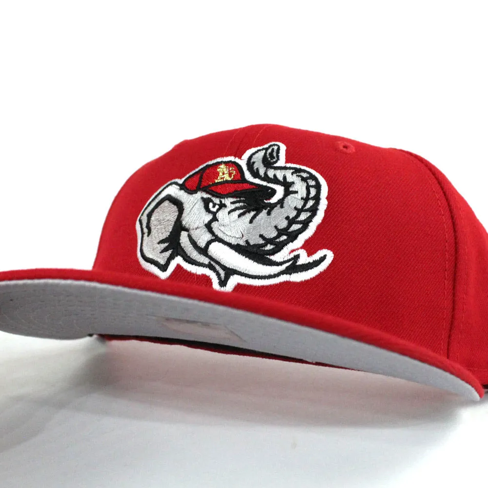 Modesto Athletics New Era 59FIFTY Fitted Hat (Red Gold Air Jordan 12 FIBA Gray Under Brim)