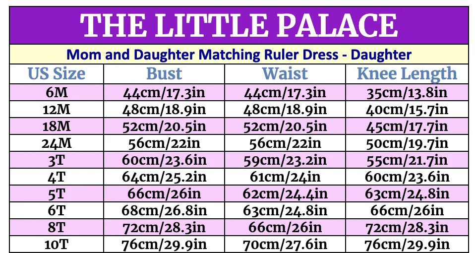 Mom and Daughter Matching Ruler Dress - Priority Shipping