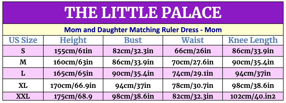 Mom and Daughter Matching Ruler Dress - Priority Shipping