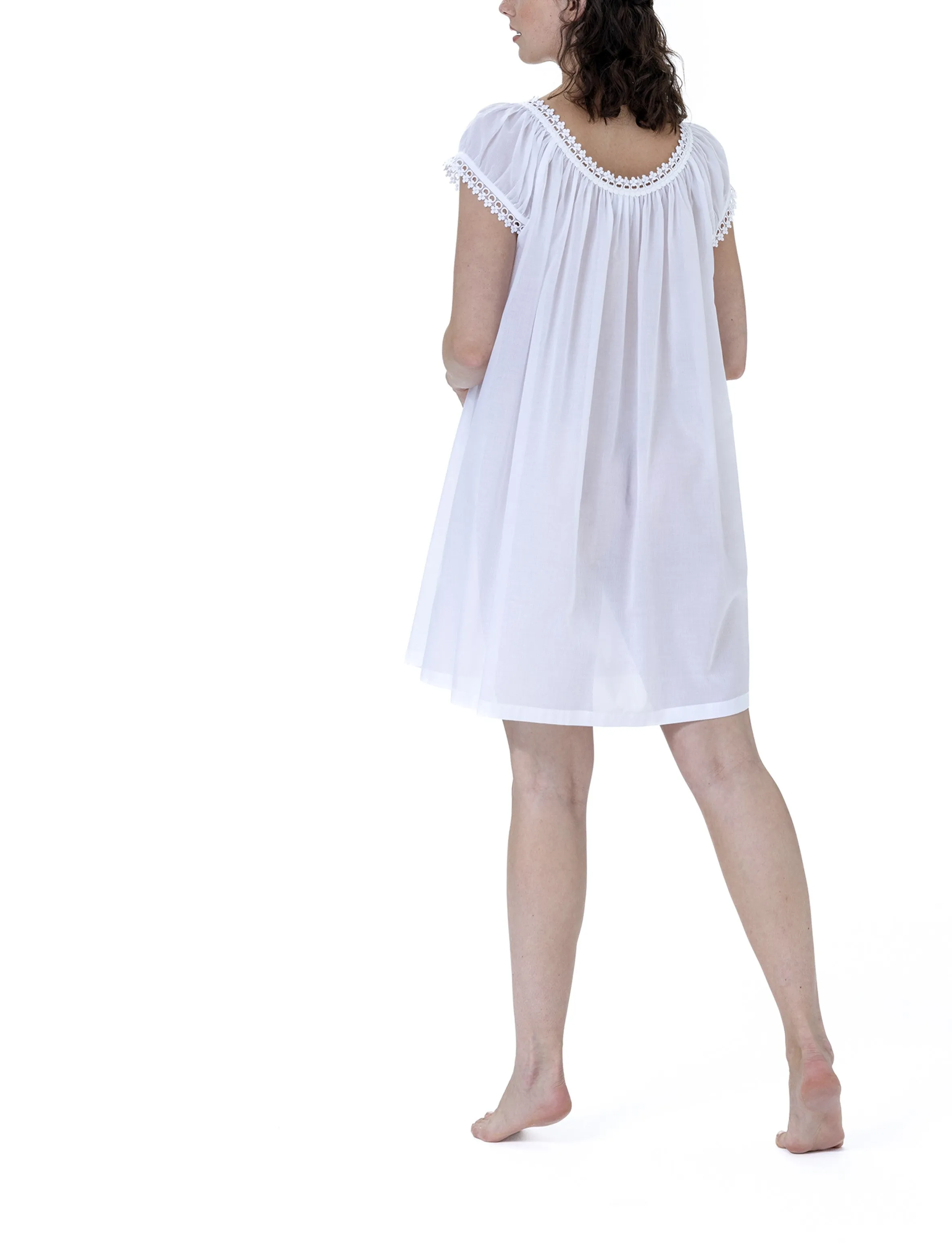 Monica 2BD Short Mousseline Nightdress (In stock, 3 day delivery)