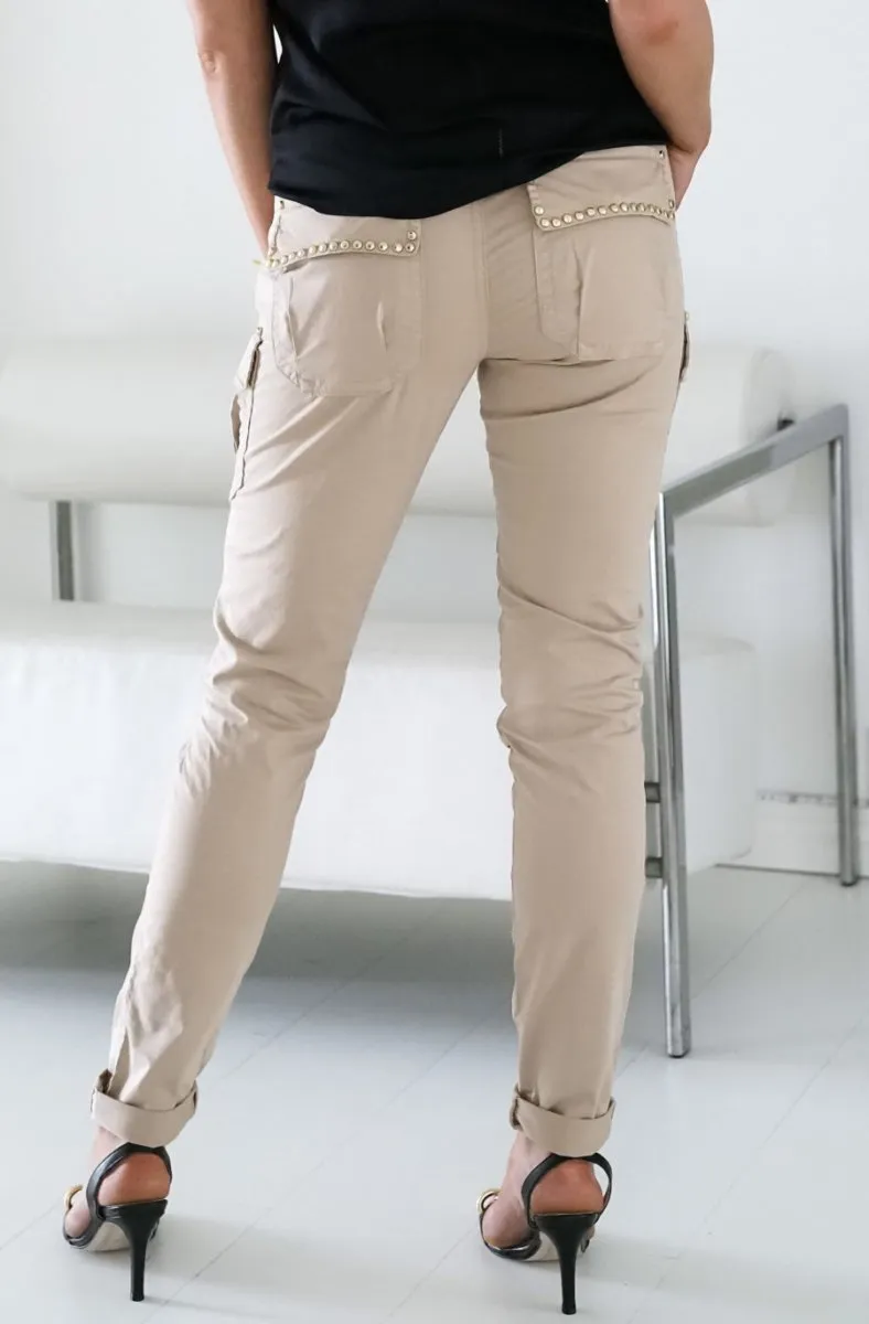 MOS MOSH - Cheryl Cargo Reunion Pant in Light Taupe