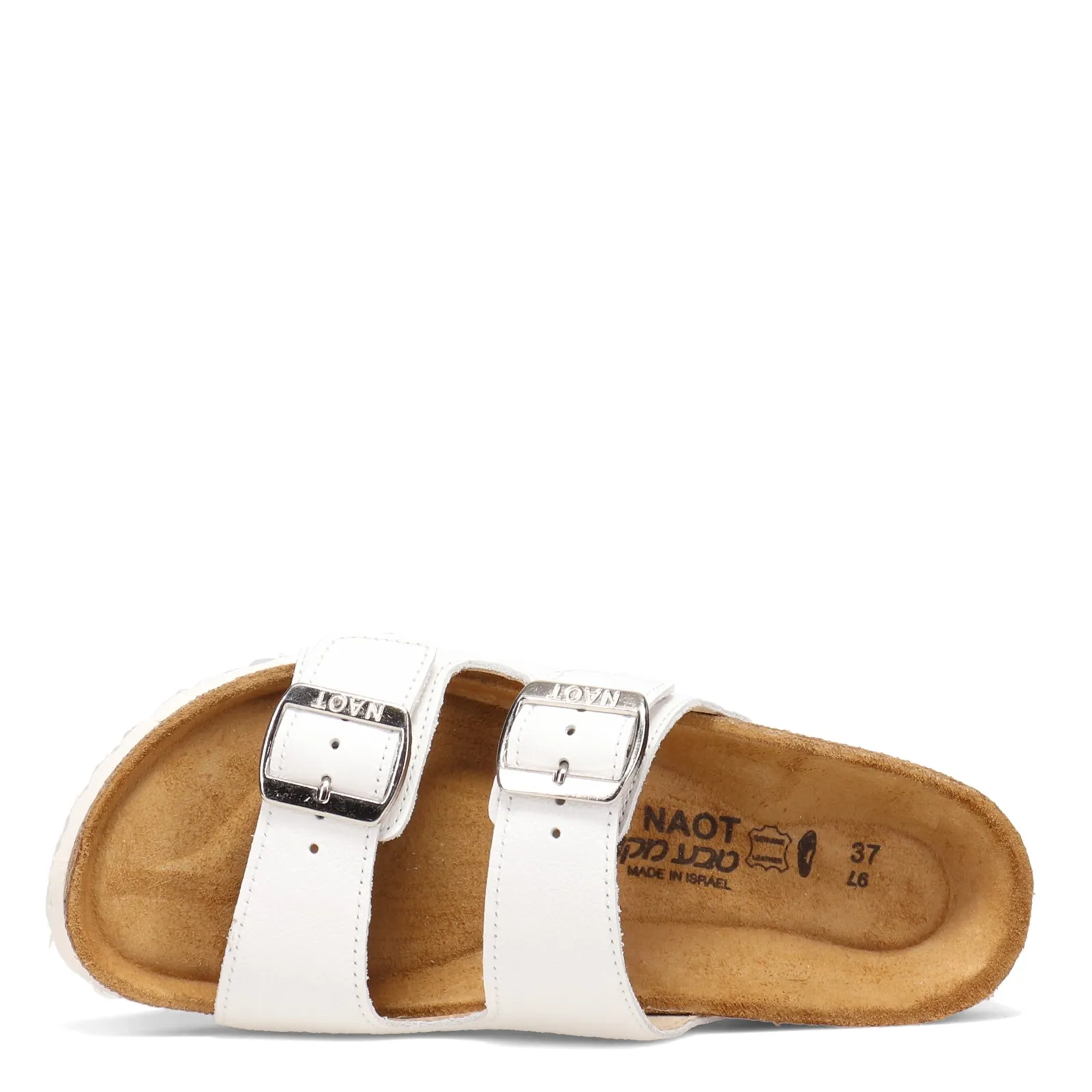 Naot Womens Santa Barbara Two Strap Sandal- White Leather