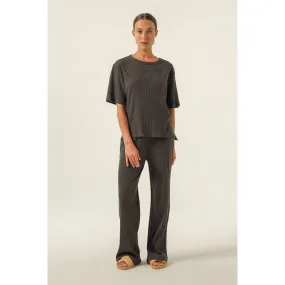 Nude Lucy- Nude Lounge Ribbed Pant in Coal