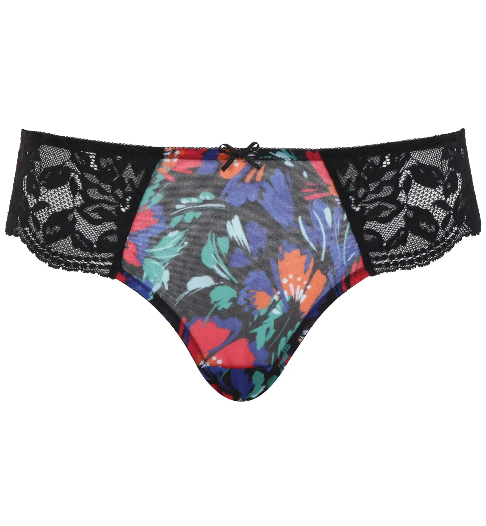 Panache Nina Brazilian Panty Brief (10942) - Black/Floral