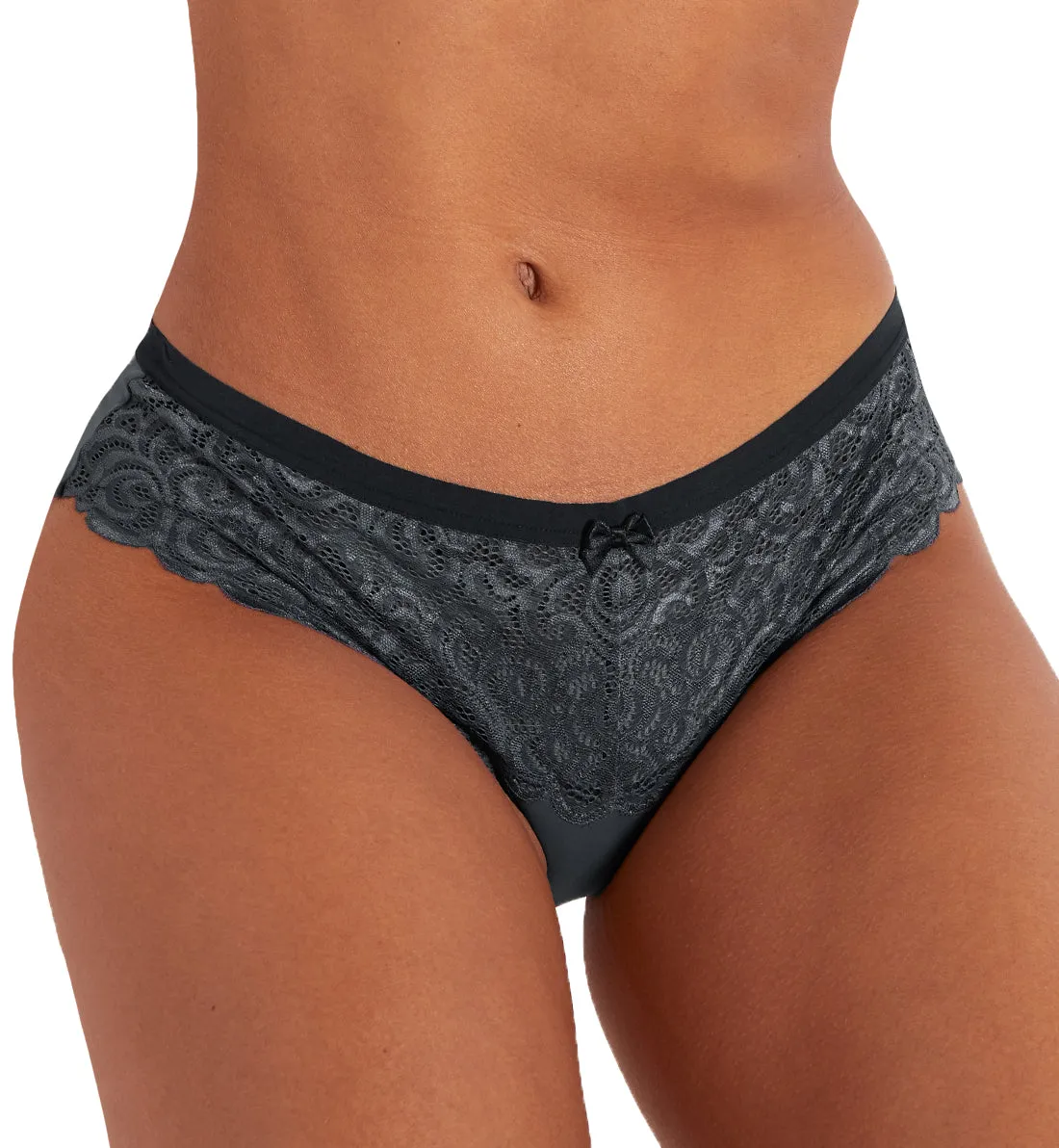 Pour Moi Romance Brief Panty (183010) - Slate/Black